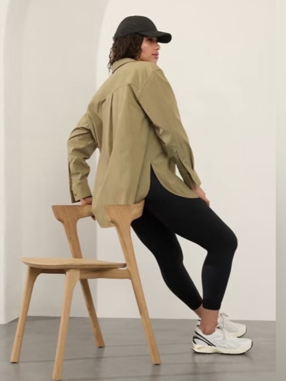 Athleta Midday Relaxed Shirt Olive Green NWT - Picture 2 of 12